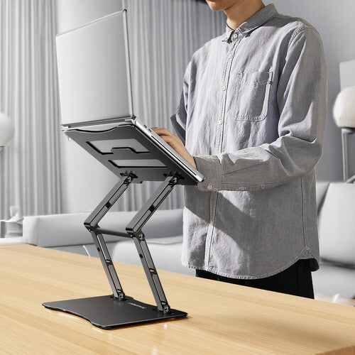 Wozinsky WRS-CPY75DSB Aluminiumsstativ til Laptop og Tablet + Gratis Smartphone-stativ - Sort
