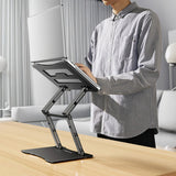 Wozinsky WRS-CPY75DSB Aluminiumsstativ til Laptop og Tablet + Gratis Smartphone-stativ - Sort