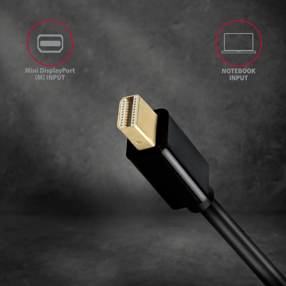 Axagon RVDM-HI14N videokabel adapter 0,15 m Mini DisplayPort HDMI Sort