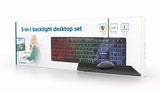 Gembird KBS-UML-01 tastatur Mus inkluderet Hjem USB QWERTY US engelsk Sort