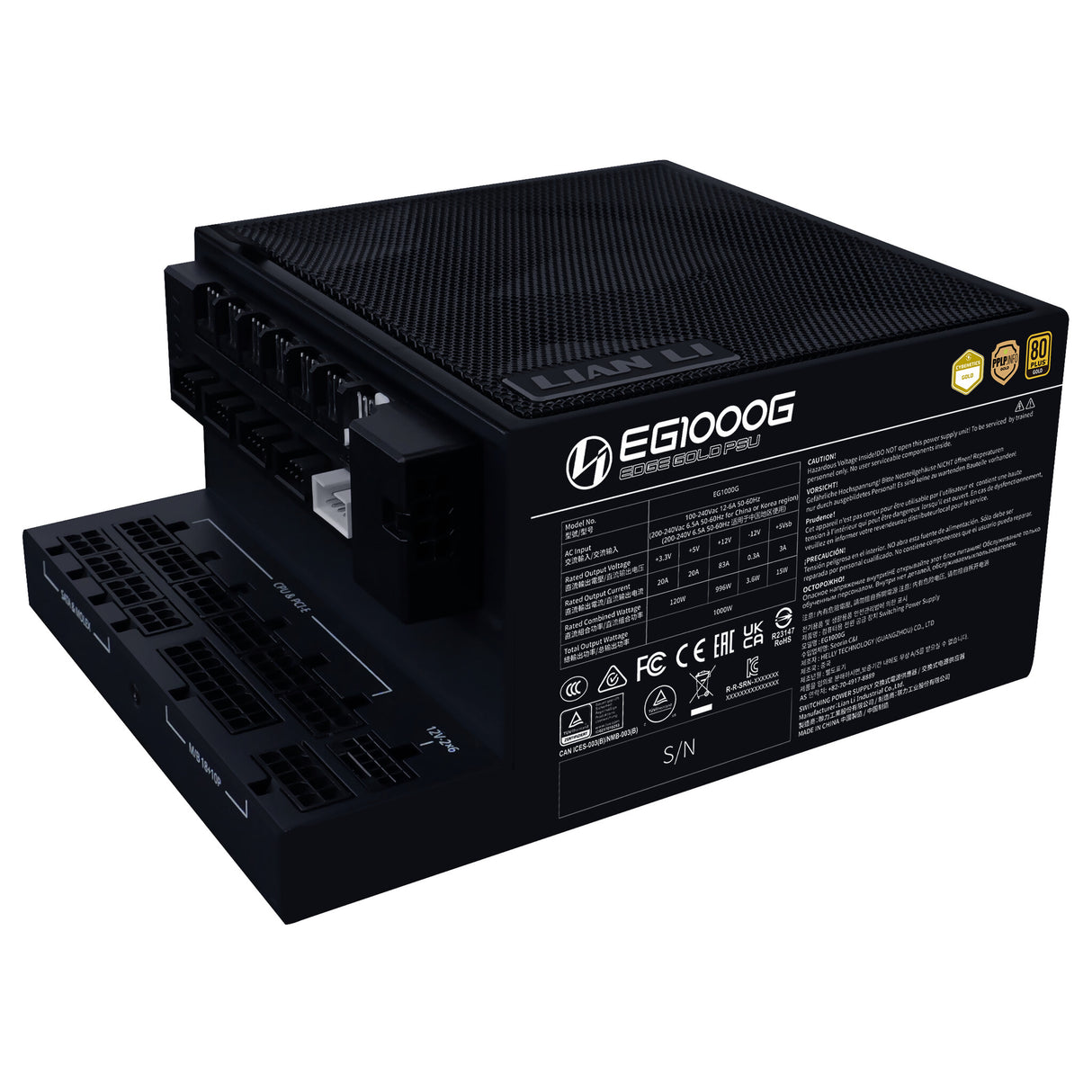 Lian Li EG1000G enhed til strømforsyning 1000 W 24-pin ATX SFX Sort