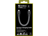 Sandberg 441-66 USB-kabel USB 2.0 0,2 m USB C 100 W Sort, Hvid