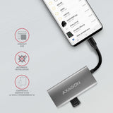 Axagon HMC-4G2 interface hub USB 3.2 Gen 2 (3.1 Gen 2) Type-C 10000 Mbit/s Grå