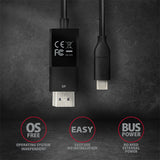 Axagon RVC-DPC videokabel adapter 1,8 m USB Type-C DisplayPort Sort
