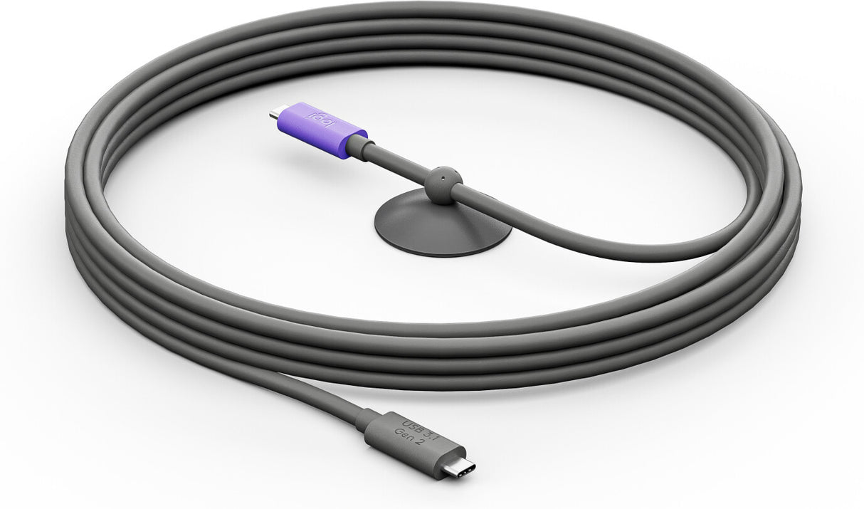 Logitech 952-000195 USB-kabel USB 3.2 Gen 2 (3.1 Gen 2) 5 m USB C Grafit, Violet