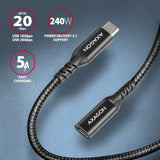 Axagon BUCM32-CF05AB USB-kabel USB 3.2 Gen 2x2 0,5 m USB C 20 Gbit/sek. 240 W Sort