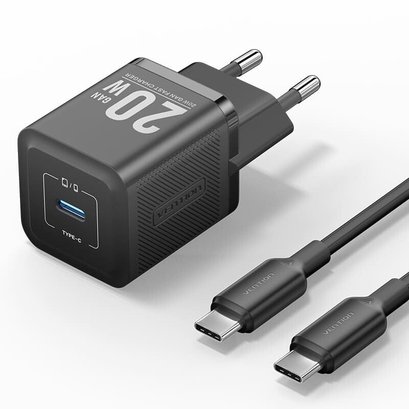 Vention TZ-FEPB0-EU-01 oplader til mobil enhed Universel Sort Vekselstrøm Hurtig opladning Indendørs