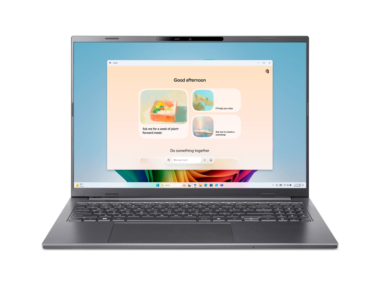 Acer Aspire 16 AI A16-11M-X9L6 Snapdragon X1-26-100 Laptop 40,6 cm (16") WUXGA 32 GB LPDDR5x-SDRAM 1 TB SSD Wi-Fi 7 (802.11be) Windows 11 Home Grå