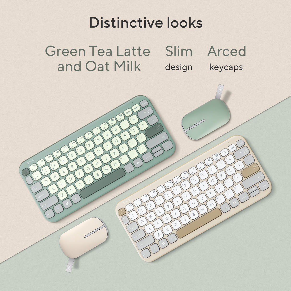 ASUS KW100 KEYBOARD/GN/UI/80 tastatur Universel Bluetooth Grøn
