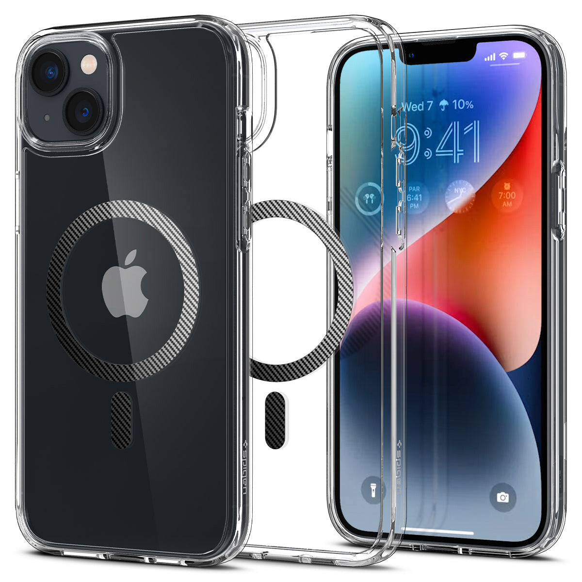 Spigen ACS04904 mobiltelefon etui 17 cm (6.7") Cover Kulfiber, Transparent