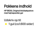 HP 963XL Gul 1600 sider Blæk 3JA29AE