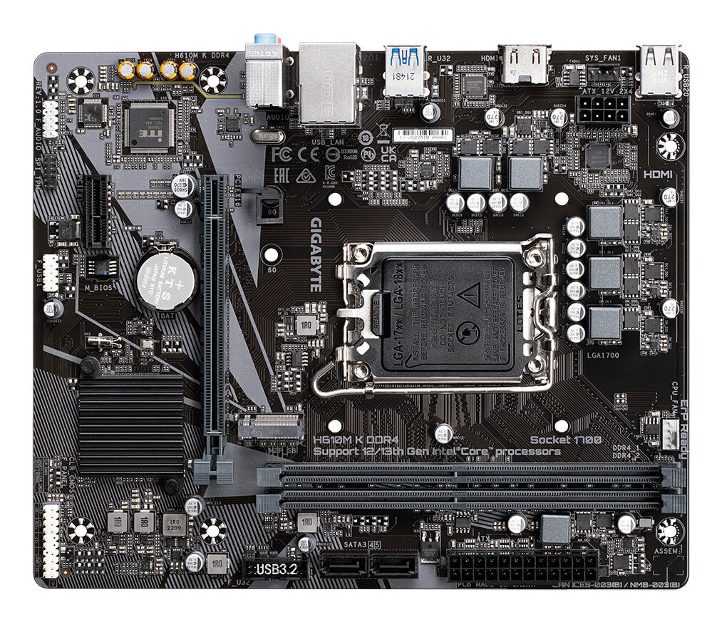 GIGABYTE H610M K DDR4 bundkort Intel H610 Express LGA 1700 micro ATX