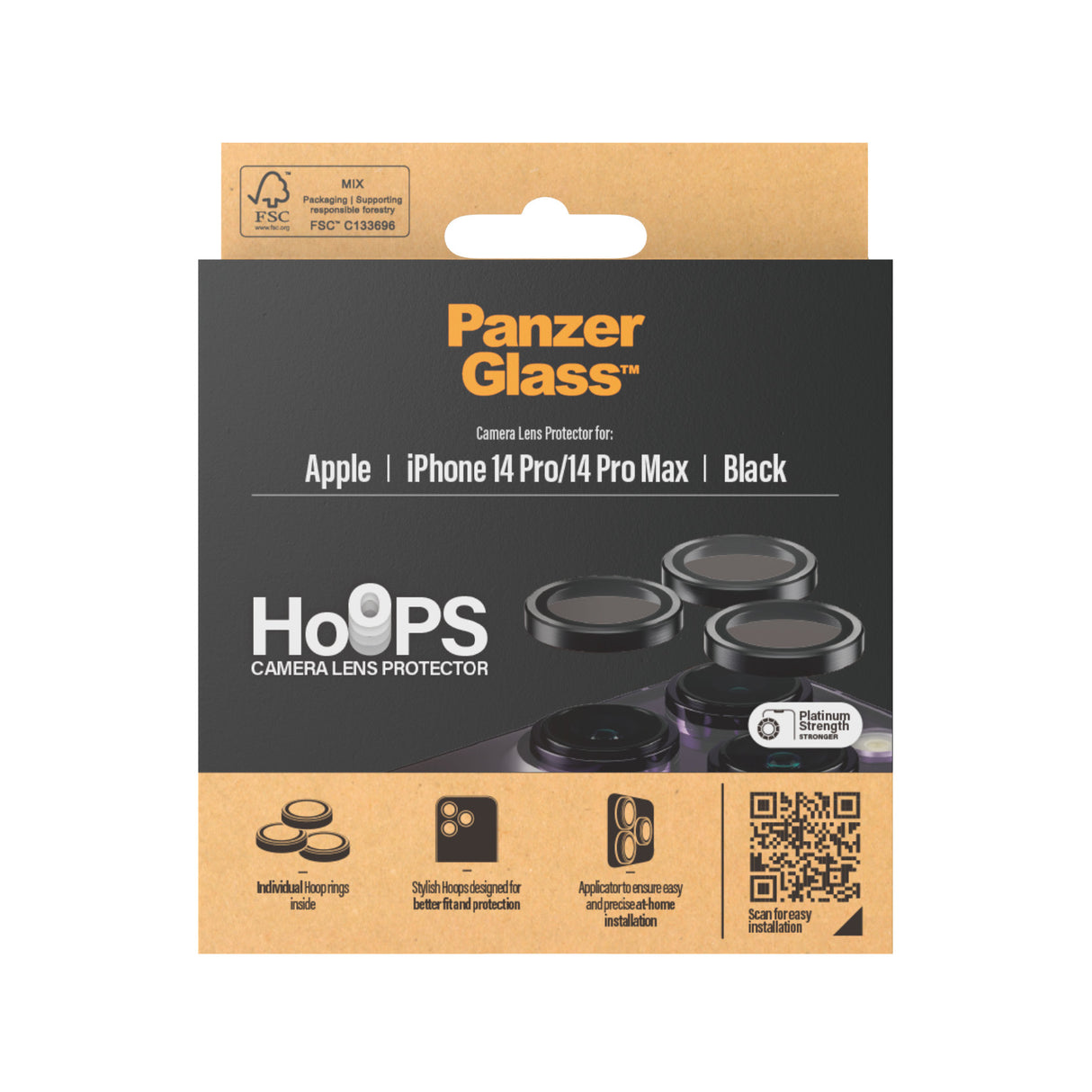 PanzerGlass Hoops Rings for iPhone 14 Pro/14 Pro Max Black