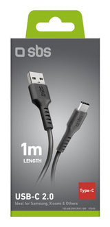 SBS TECABLEMICROC10K USB-kabel USB 2.0 1 m USB A USB C 0,48 Gbit/sek. Sort