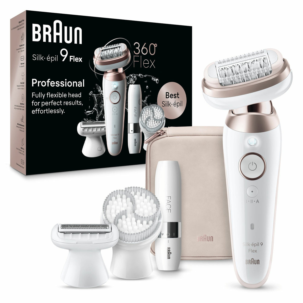 Braun SES9-360 Silk-épil 9 Flex Epilator Rose, Hvid