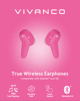 Vivanco Fresh Pair Headset Trådløs I ørerne Opkald/musik Bluetooth Lyserød