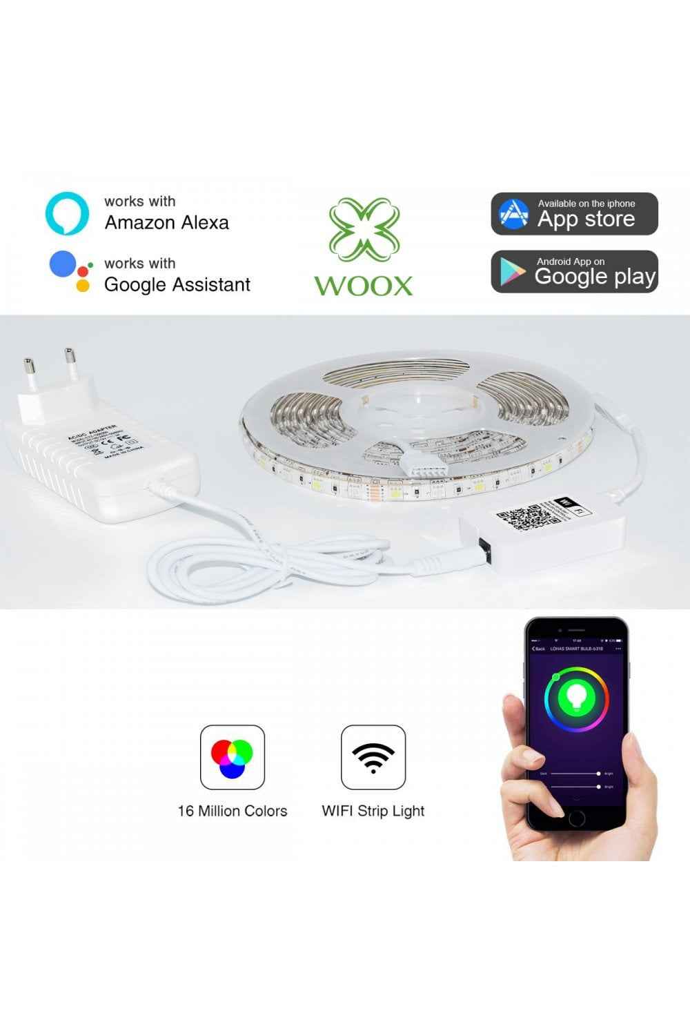 WOOX R5093 intelligent belysning Intelligent strimmellys Wi-Fi 24 W