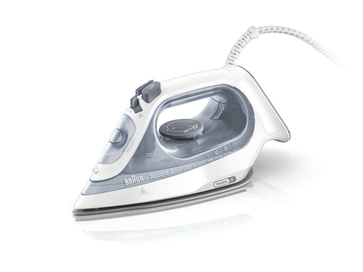 Braun TexStyle 3 SI 3054 GY Dampstrygejern 2400W Grå Hvid