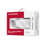 Axagon ACU-PQ20W oplader til mobil enhed Universel Hvid Vekselstrøm Hurtig opladning Indendørs