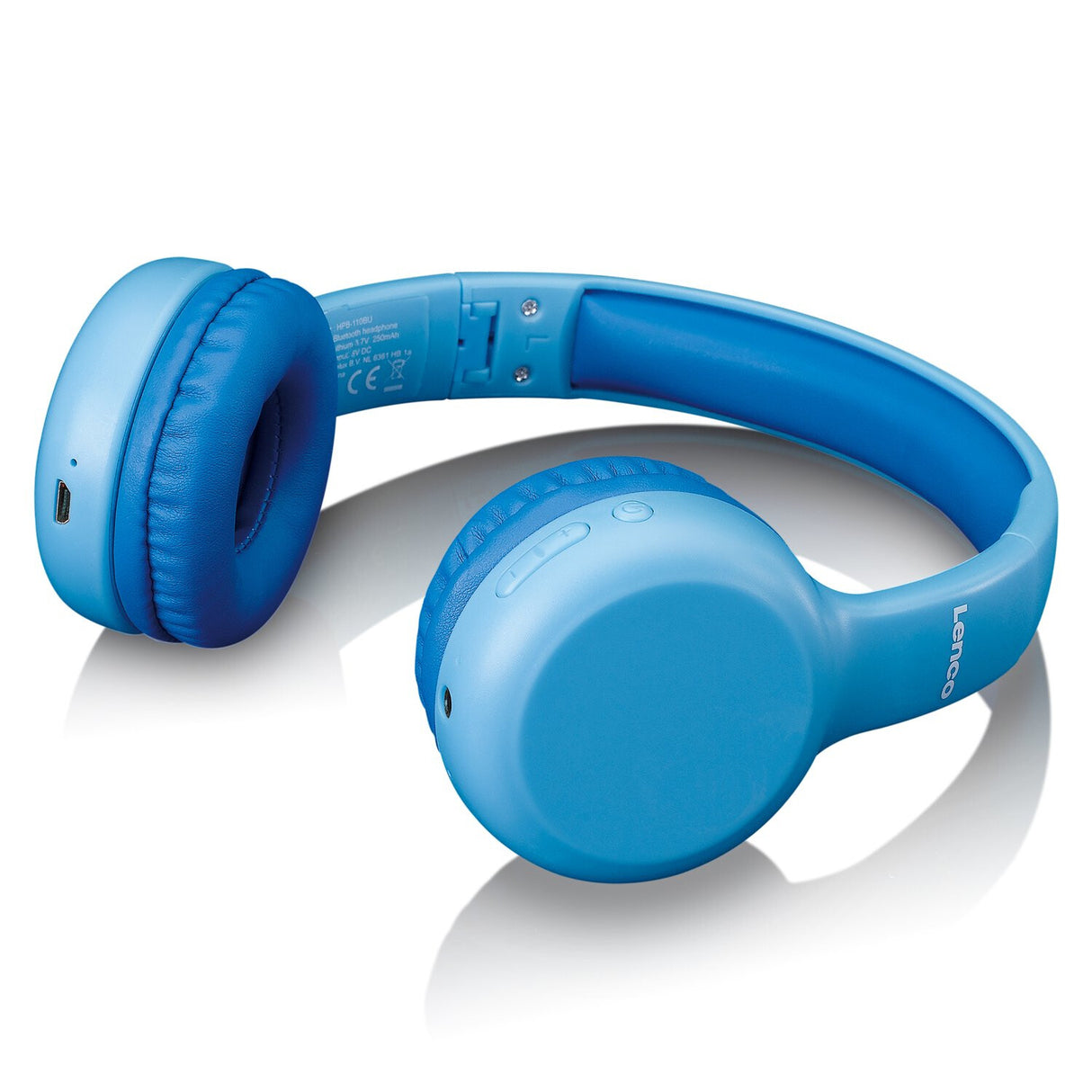 Lenco HPB-110 Kids Kopfhörer BT blau 85DB Limite akku stickers Headset Kabel & trådløs Micro-USB Bluetooth Blå