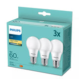 Philips Pære 60 W A60 E27 x 3
