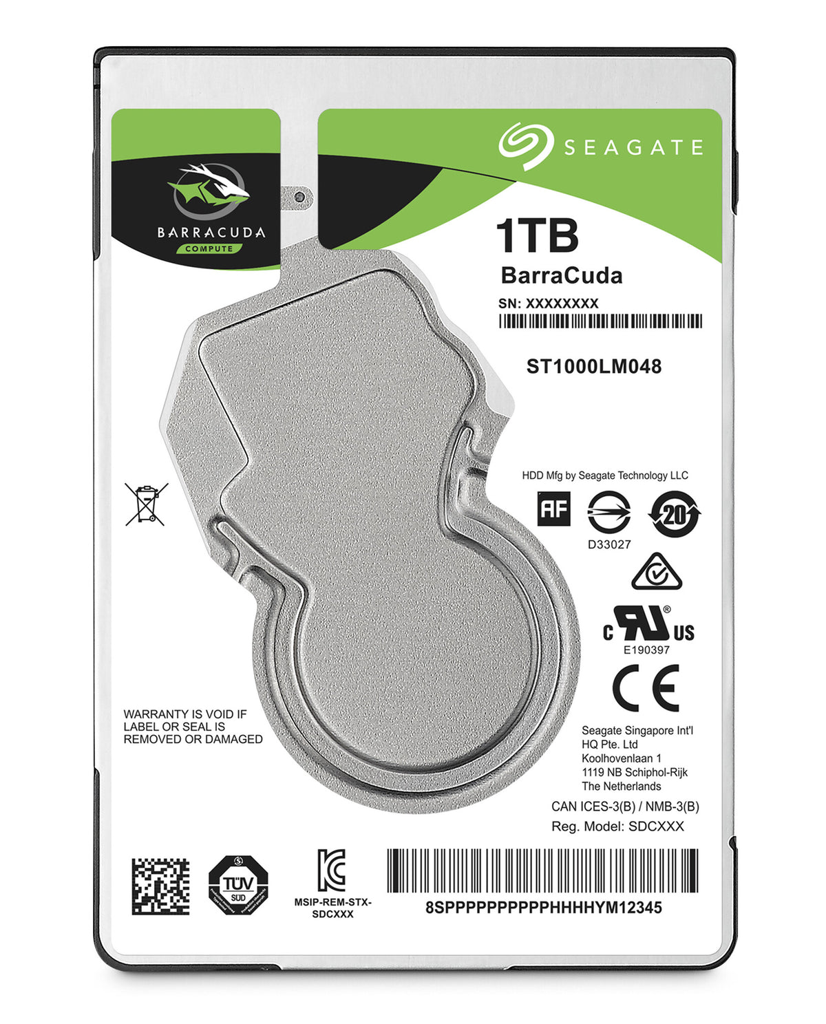Seagate Barracuda 2.5" harddisk 1 TB 5400 rpm 128 MB 2.5" Serial ATA III