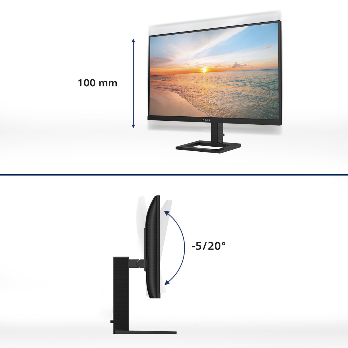 Philips 1000 series 27E1N1900AE/00 computerskærm 68,6 cm (27") 3840 x 2160 pixel 4K Ultra HD LCD Sort