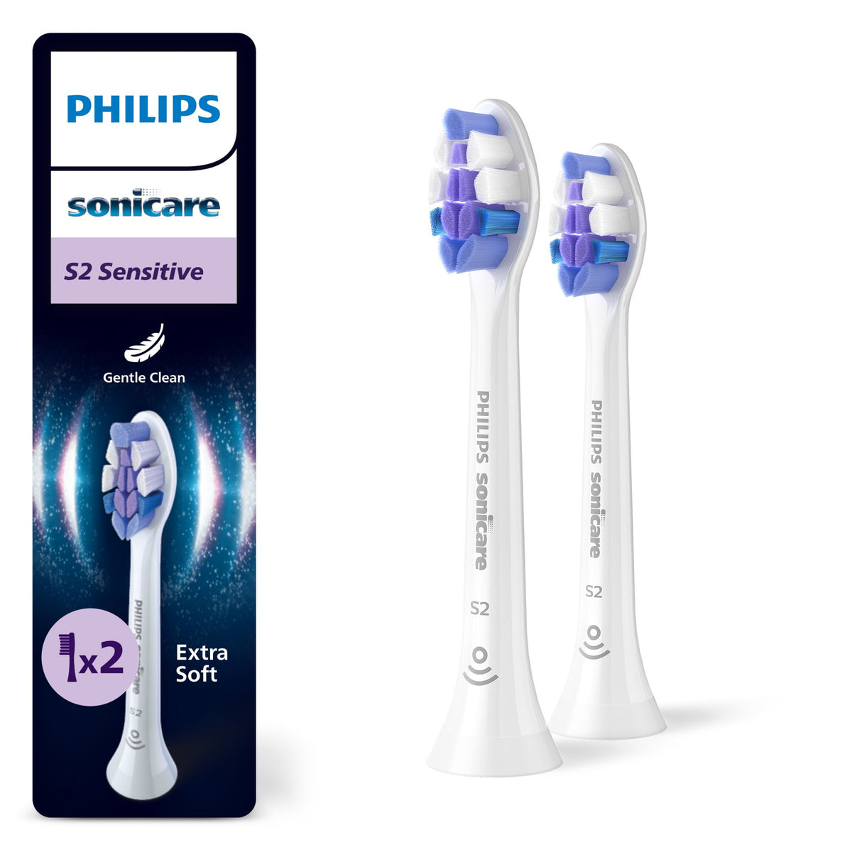 Philips Sonicare S2 Sensitive HX6052 Ekstra tandbørstehoved 2 Hvid