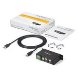 StarTech.com Rackmount USB 2.0 Hub - 4 Port Rugged Industrial USB 2.0 Hub Sort