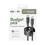 PanzerGlass empower by ® Racing 60W USB-C to USB-C Kabel | USB 2.0 | 2M | Space Black