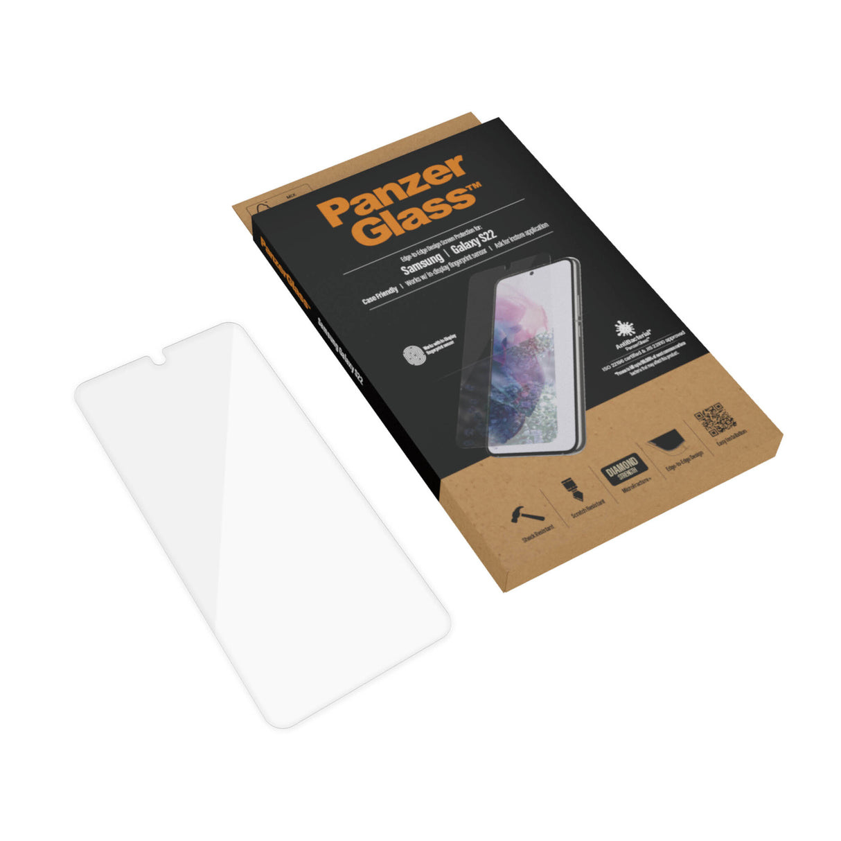 PanzerGlass ® UltraForce1 Samsung Galaxy S22 5G | Skærmbeskyttelse