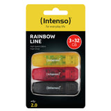 Intenso 3502483 USB Flash Drive 2.0 3x32GB Rainbow Line