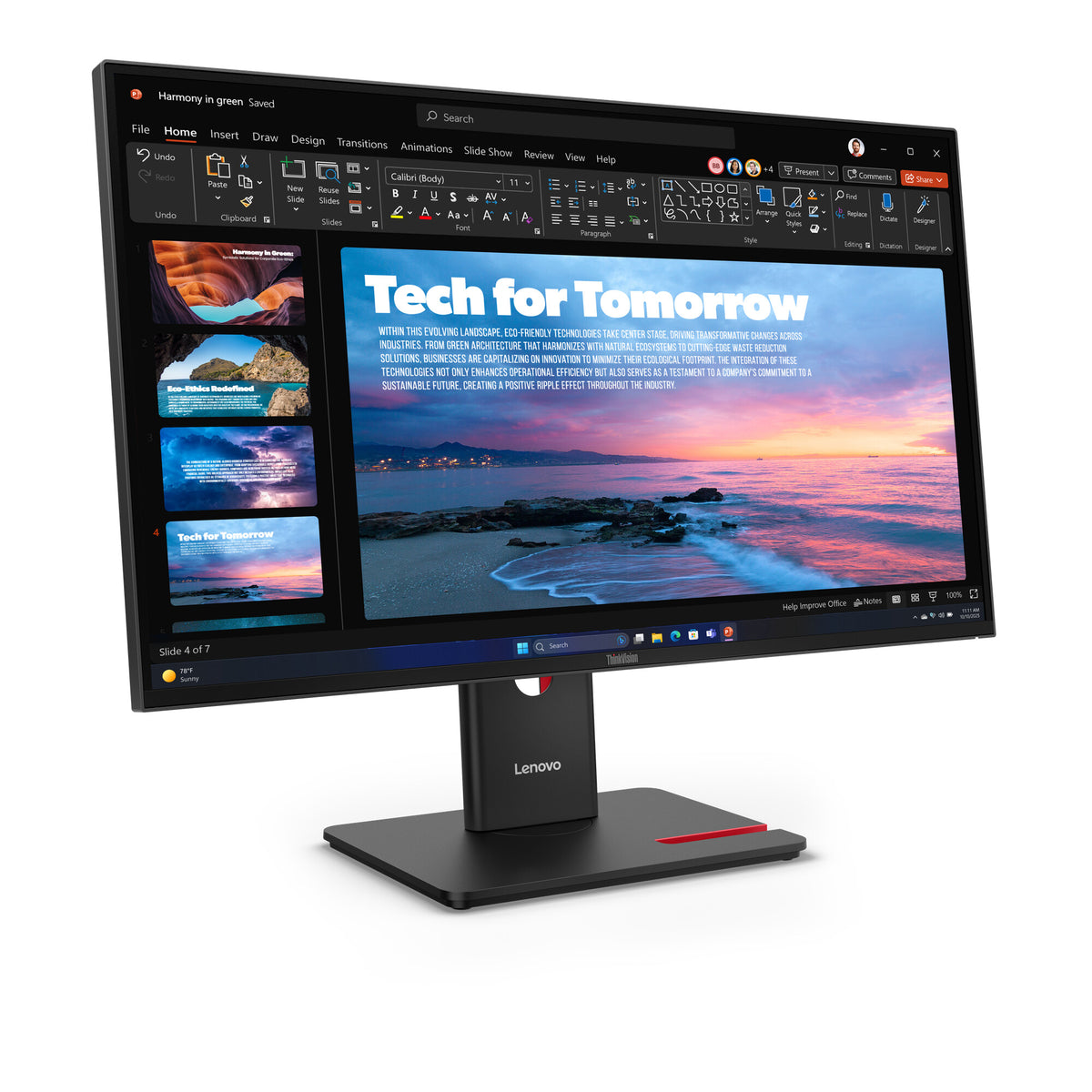 Lenovo ThinkVision T27QD-40 computerskærm 68,6 cm (27") 2560 x 1440 pixel Wide Quad HD LED Sort