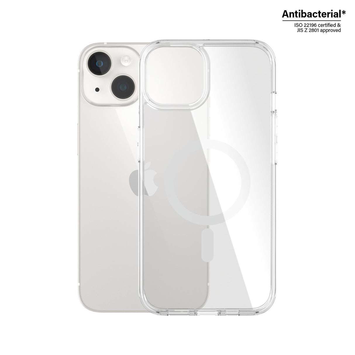 PanzerGlass ® HardCase Transparent m. Hvid MagSafe iPhone 14 | 13