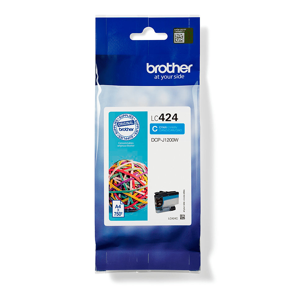 Brother LC424C blækpatron 1 stk Original Blå