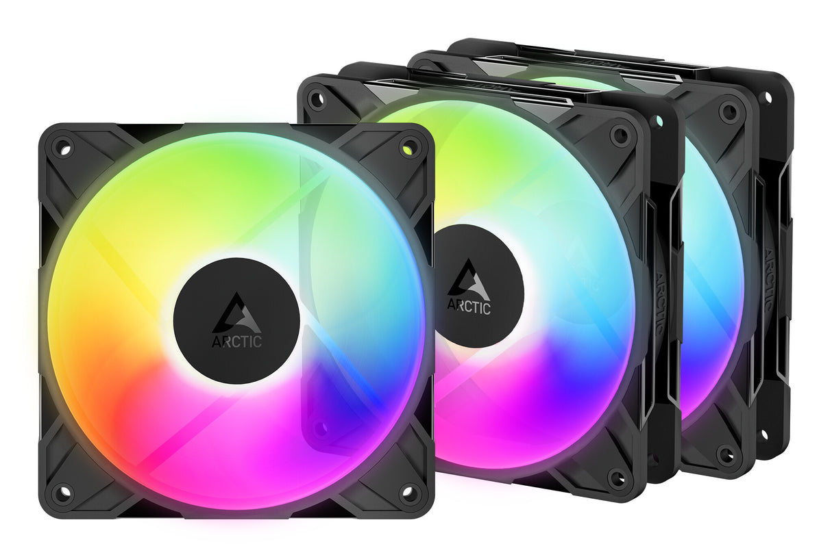ARCTIC Freezer P12 Pro Reverse A-RGB - 3 Pack Computerkabinet Ventilator 12 cm Sort 3 stk