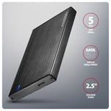 Axagon EE25-XA6C drevkabinet HDD/SSD kabinet Sort 2.5"