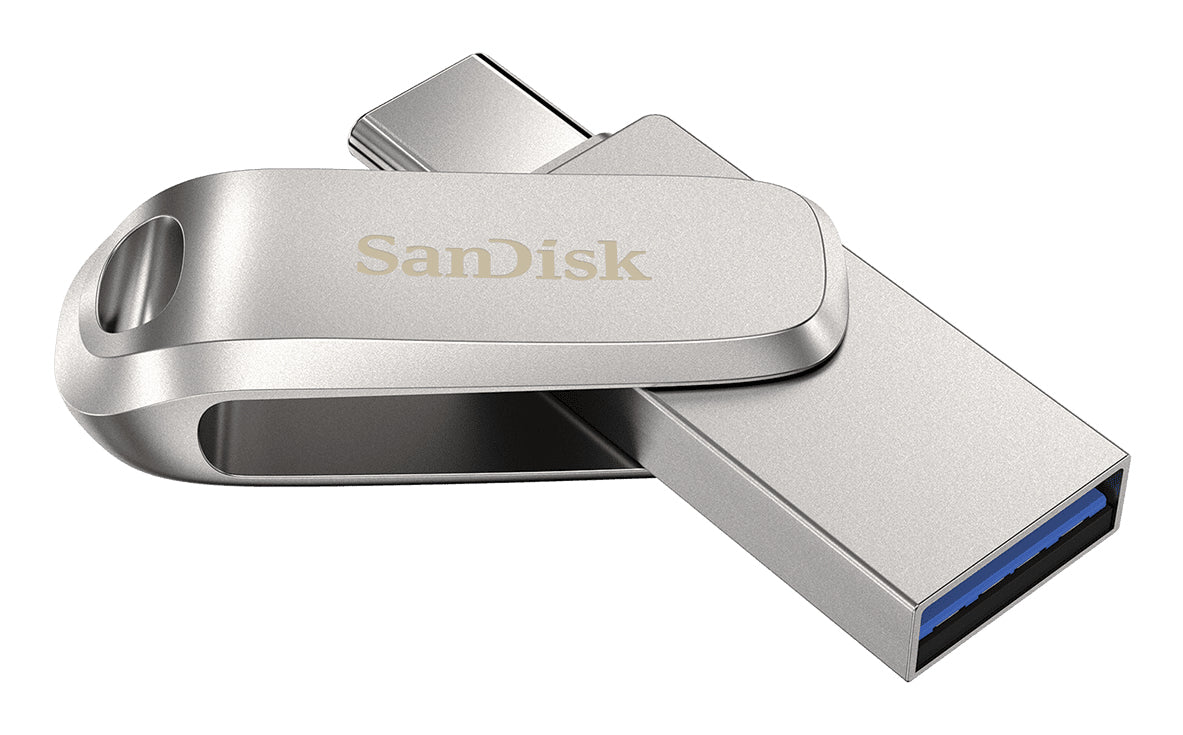 SanDisk Ultra Dual Drive Luxe 2TB USB 3.2 Gen 1 / USB-C USB stick Sølv