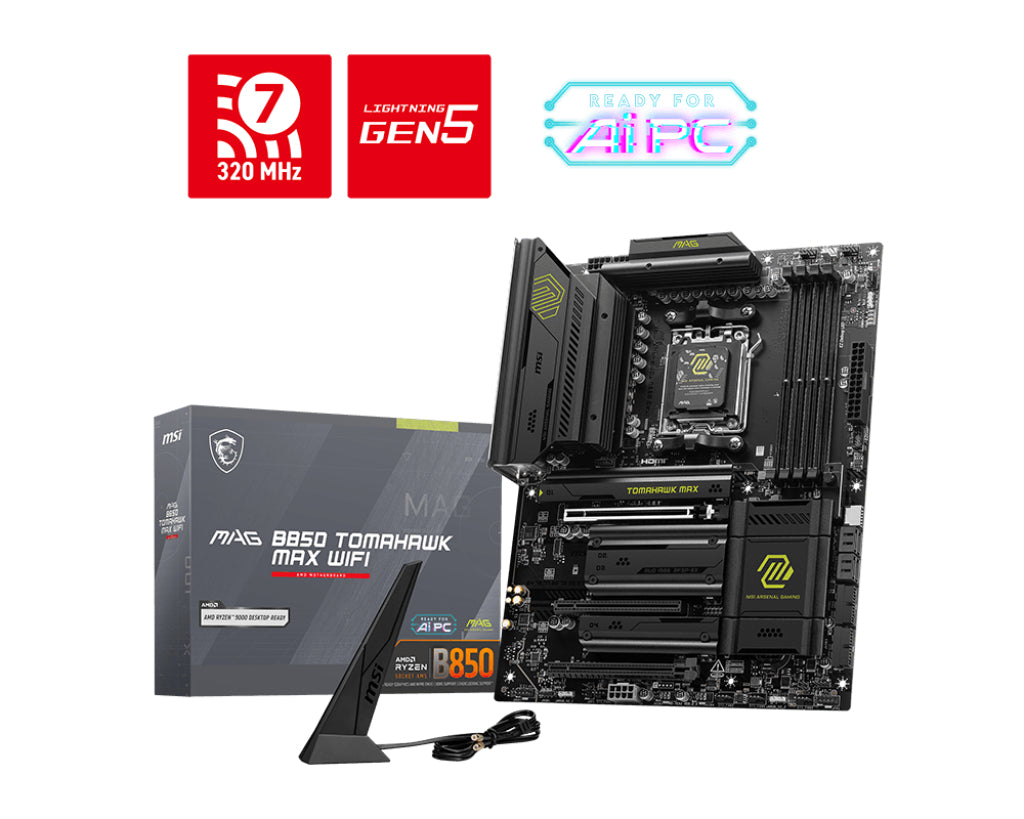 MSI MAG B850 TOMAHAWK MAX WIFI bundkort AMD B850 Sokkel AM5 ATX