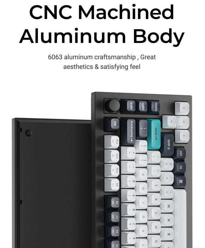 Keychron Q1 Max tastatur Spil USB + RF Wireless + Bluetooth QWERTY Sort, Blå, Mørkeblå, Hvid