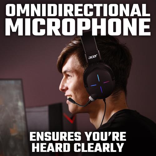 Acer Nitro Gaming Headset II NHW200, 50mm Driver, Omnidirectional Mic, Black