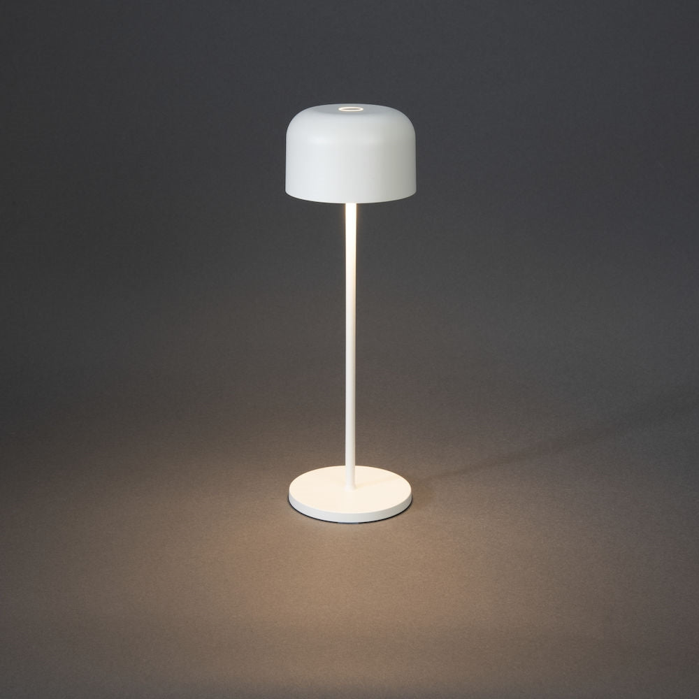 Konstsmide Lille hvid bordlampe portable