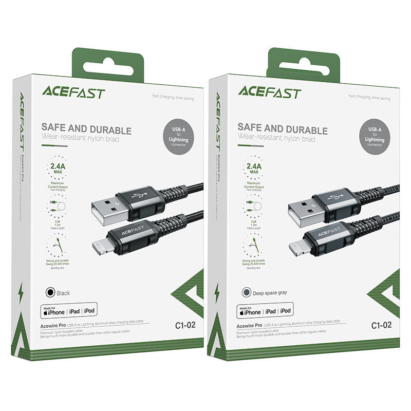 ACEFAST C1-02 1,2 m Sort