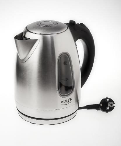Adler AD1223 electric kettle 1.7 L 2000 W Black, Stainless steel