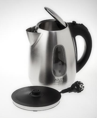 Adler AD1223 electric kettle 1.7 L 2000 W Black, Stainless steel