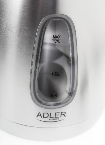 Adler AD1223 electric kettle 1.7 L 2000 W Black, Stainless steel