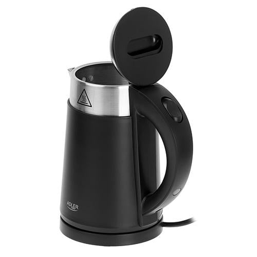 Adler AD 1372B electric kettle 0.6 L 800 W Black, Metallic