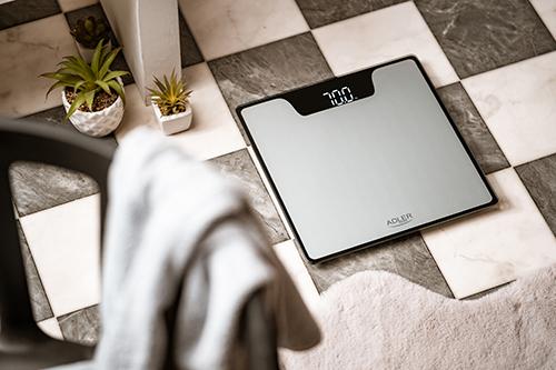 Adler AD 8174s Rectangle Silver Electronic personal scale
