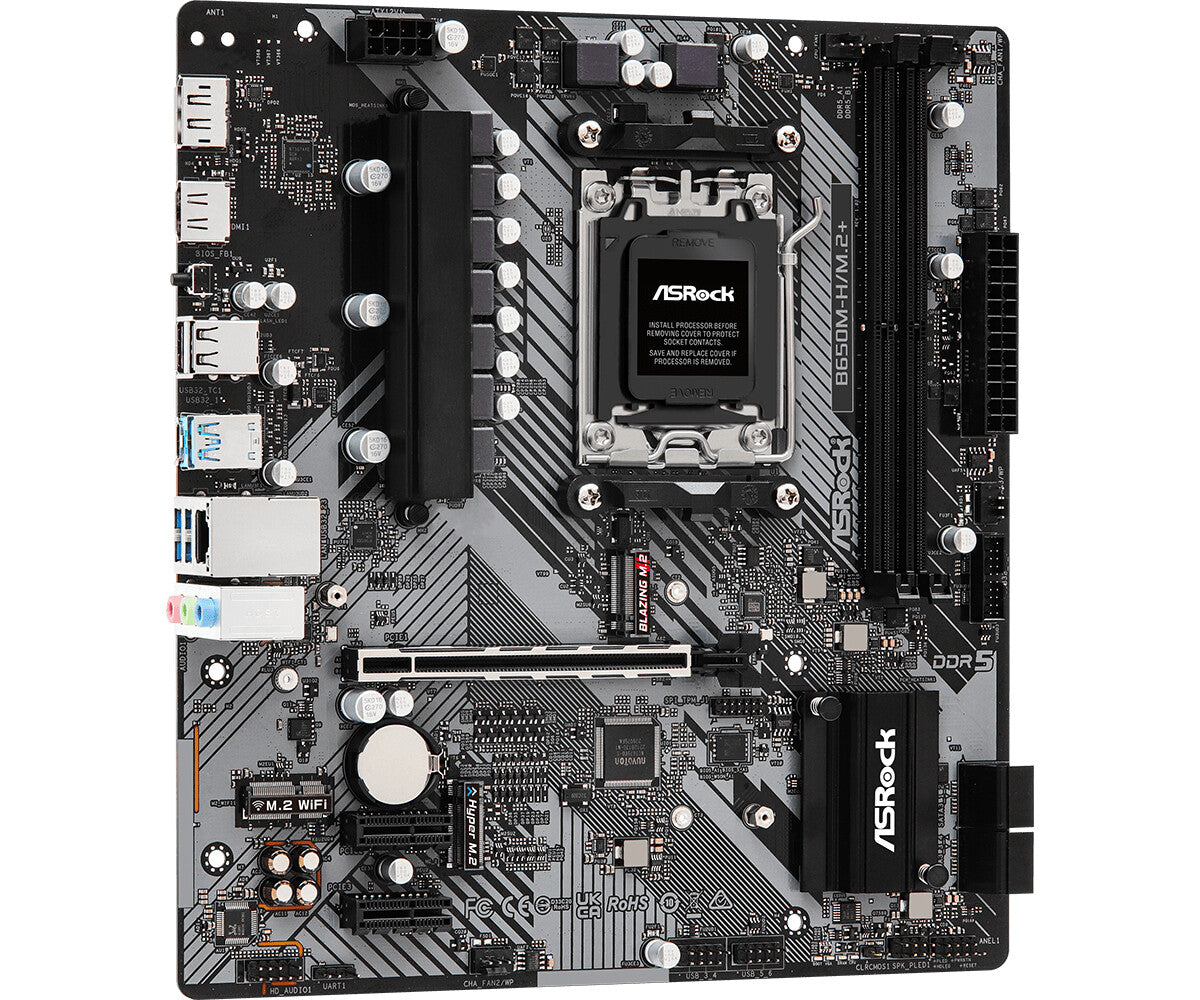 Asrock B650M-H/M.2+ AMD B650 Sokkel AM5 micro ATX