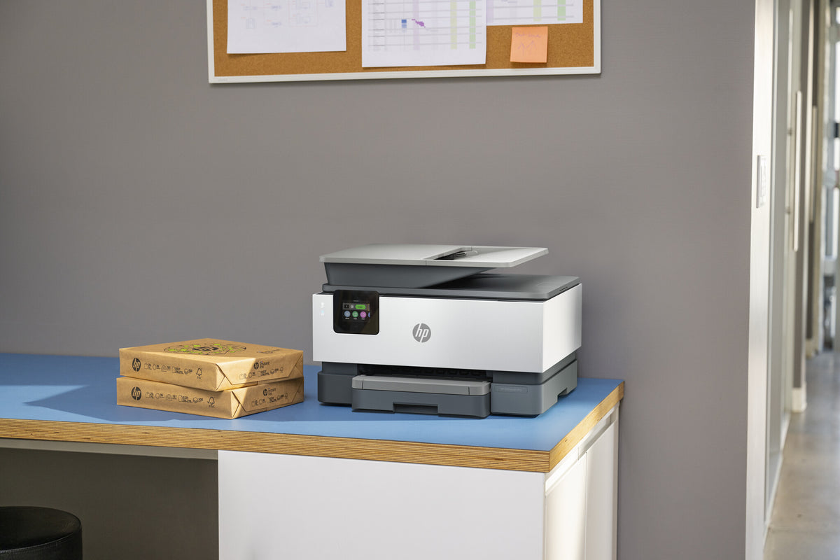HP OfficeJet Pro 9120b Trådløst All-in-One Farve Printer, Tosidet print; Kopimaskine, scanner
